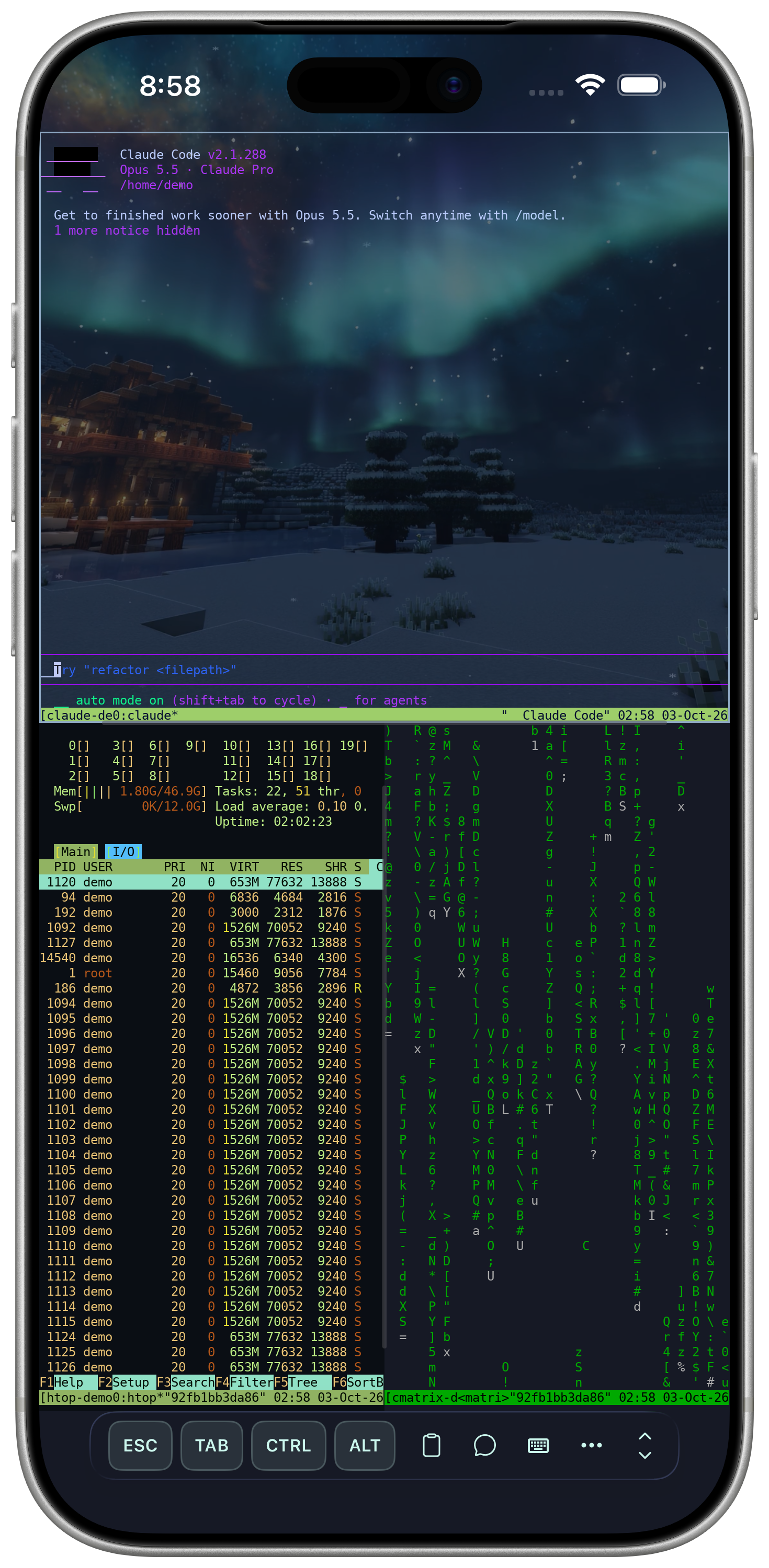 Split-pane view